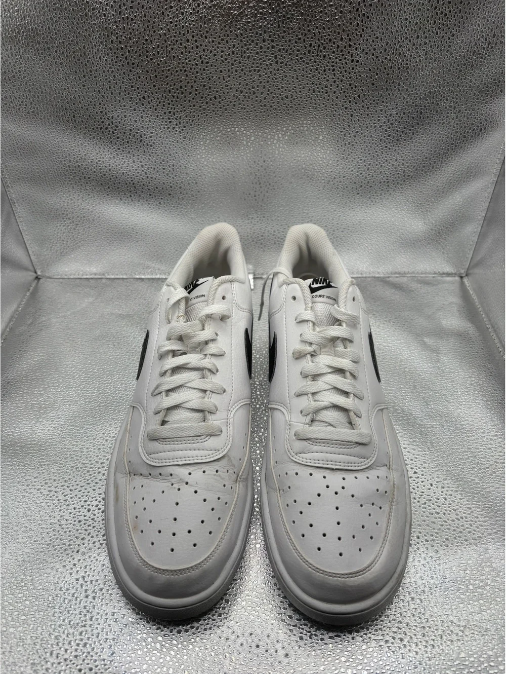 Nike court vision low white black